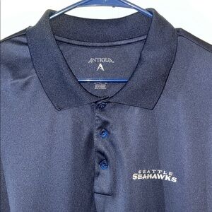 Seattle Seahawks 100% Poly LS Golf Polo Shirt XXL Antigua Long Sleeve